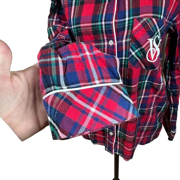 Victoria's Secret Women's Holiday Christmas Pajama Top Size Small Embroidered - Picture 4 of 9